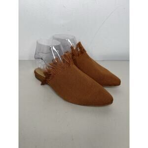 Shekudo Women’s Lokossa Brown Frayed Pointed Toe Mule Size 36/5.5